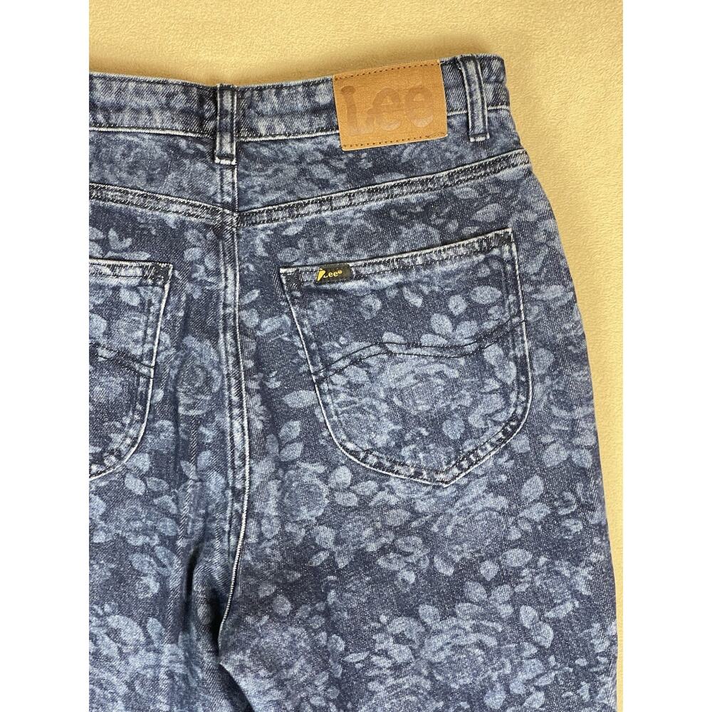 Lee Jeans Womens 30 Blue Floral Print Flare Leg High Rise Stretch Regular Fit - Picture 13 of 15